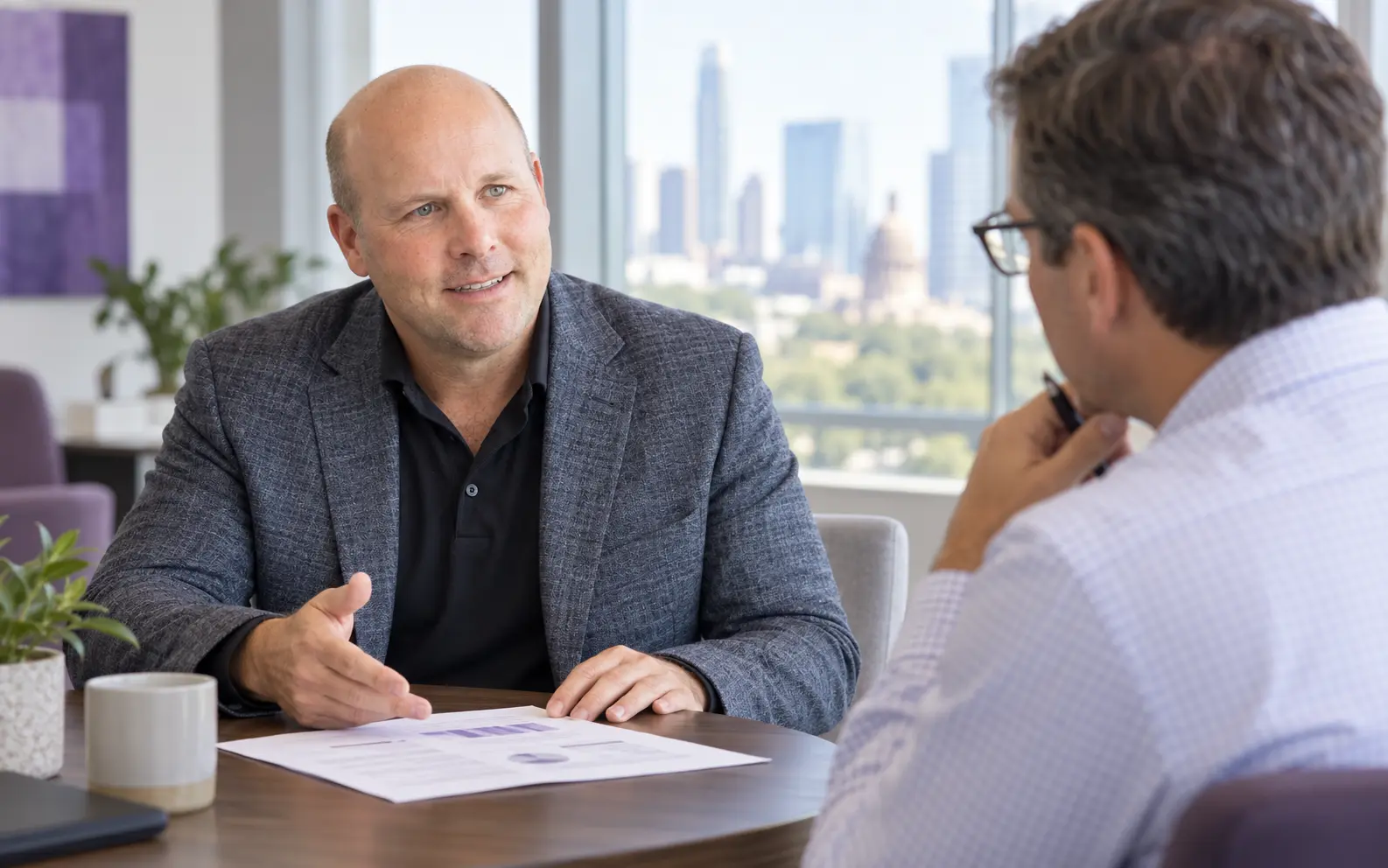 James Burrows in a one-on-one advisory conversation
